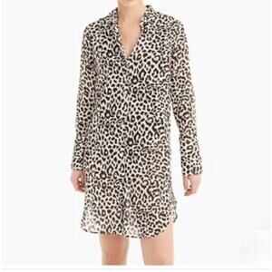 J.Crew Leopard Print Swim Cover Up Dress Sheer Lightweight Size Small NWT